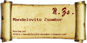 Mendelovits Zsombor névjegykártya
